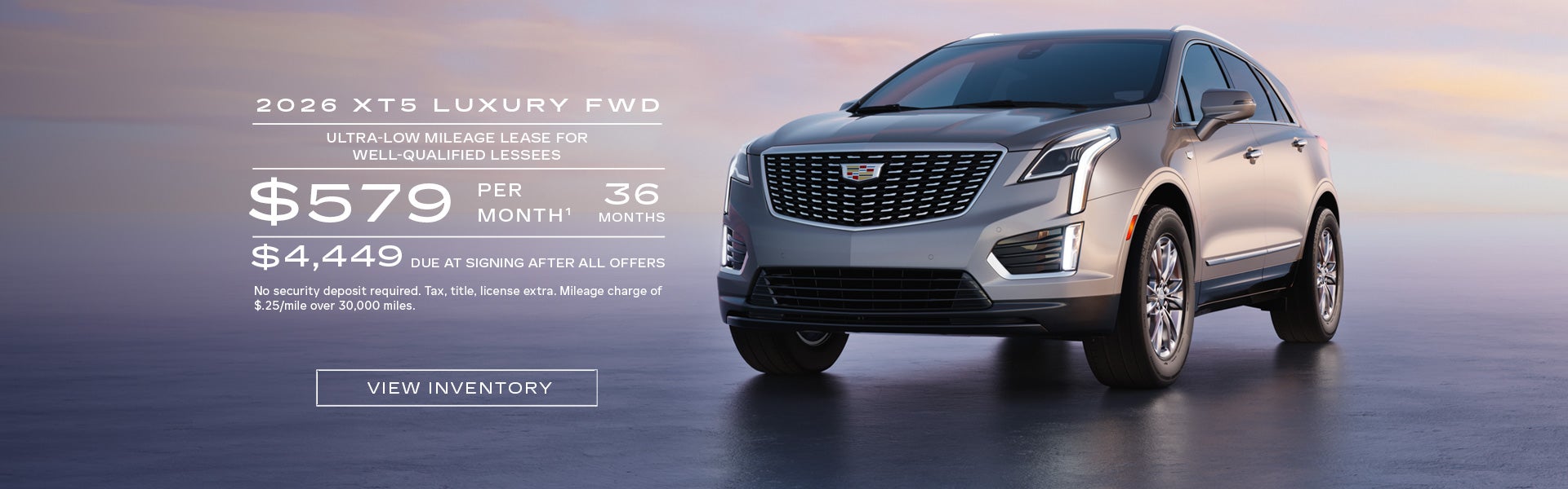 2026 XT5 LUXURY. Ultra low mileage lease for well-qualified lessees. $579 per month. 36 months.$ ...